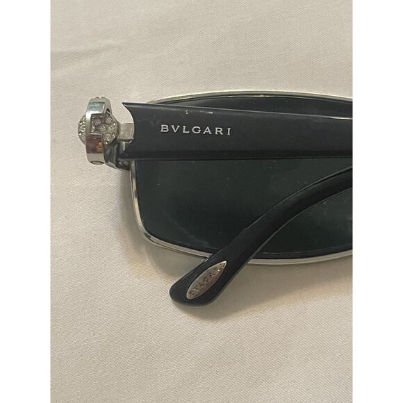 Bvlgari Eyeglasses 2045-B 287 Silver Black Rectangular Frame Italy 53[]16 130 - Picture 3 of 7